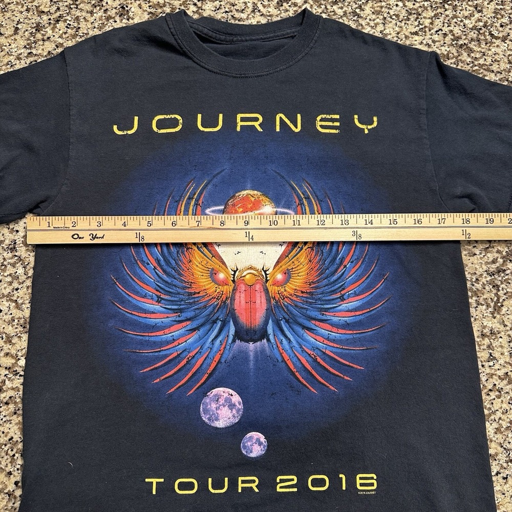 Journey 2016 Concert Tour Double Sided‎ Sz S Black T Shirt with Unopened CD - Picture 8 of 12